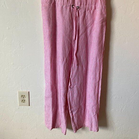 Joules Womens Romper Jumpsuit Angela Linen Pink White Striped Sleeveless - Picture 3 of 10